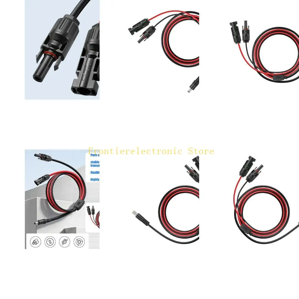 G8DB Solar Panel Adapter Cable DC5521/DC7909 to Male Female Charging Cord for Portability Power Station Setups