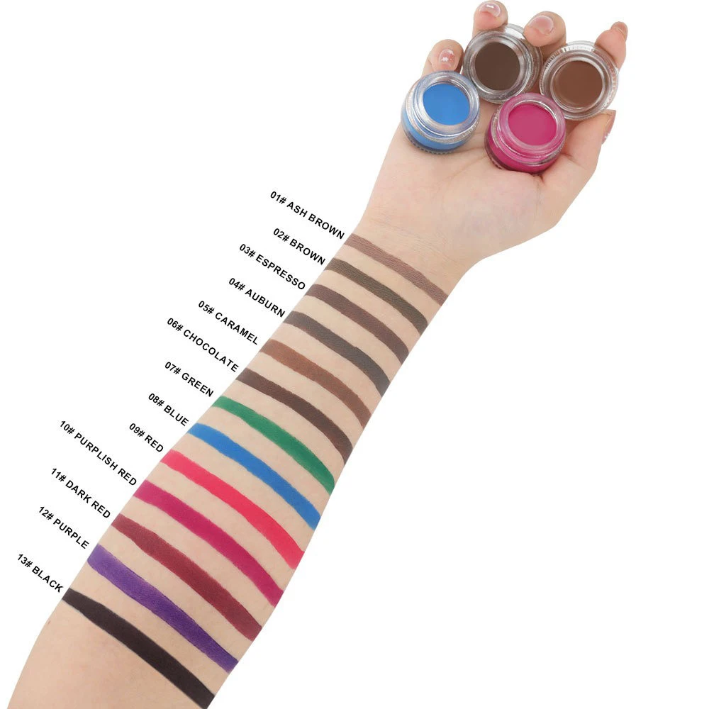 Private Label 7g 10-Color Eyebrow Cream Waterproof Sweat-proof Long-lasting Natural Custom Logo Makeup Wholesale Cruelty Free