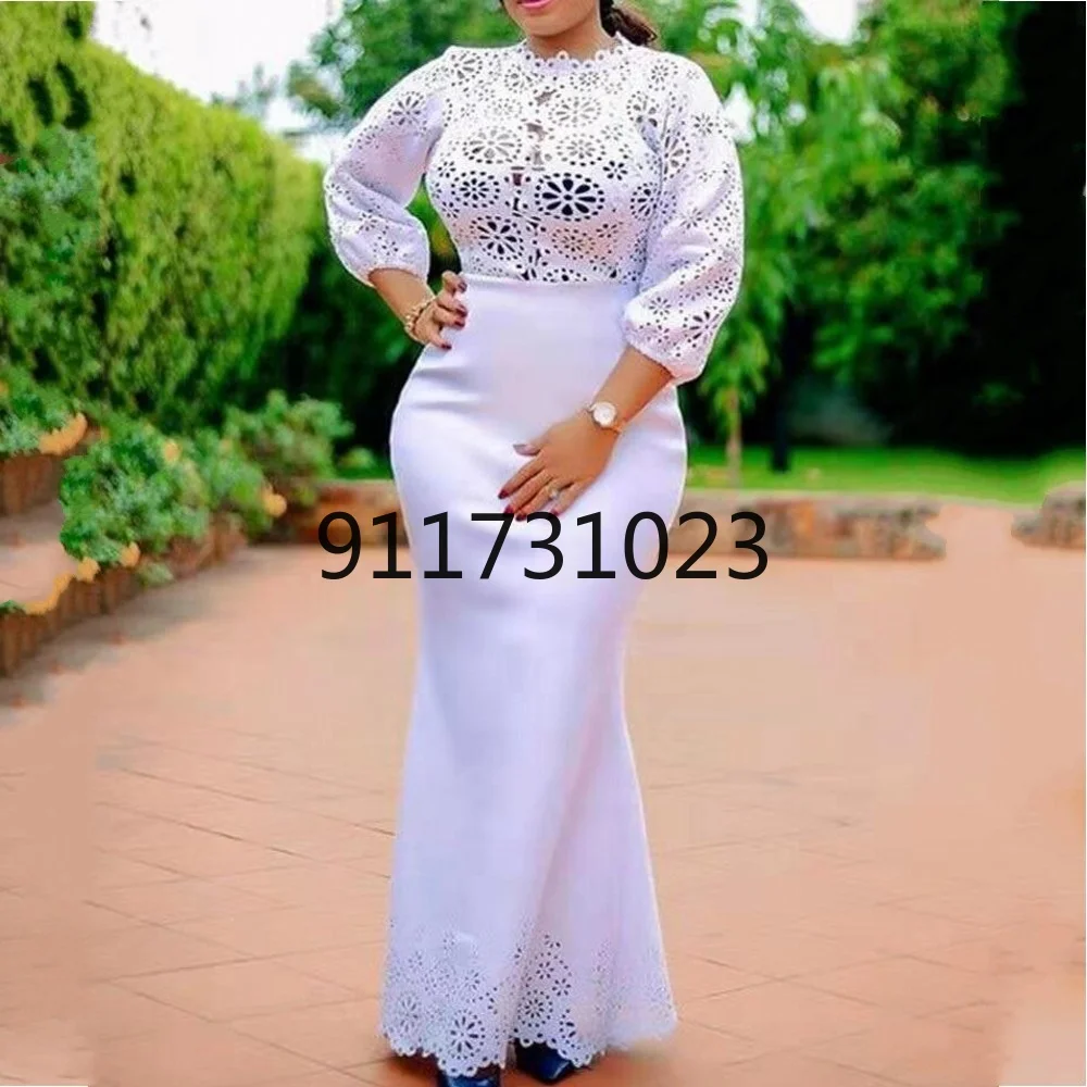 African Maxi Dress For Women New African Dashiki Fashion Loose Long Dress Africa Clothes Elegant Lace Dresses Spring Autumn