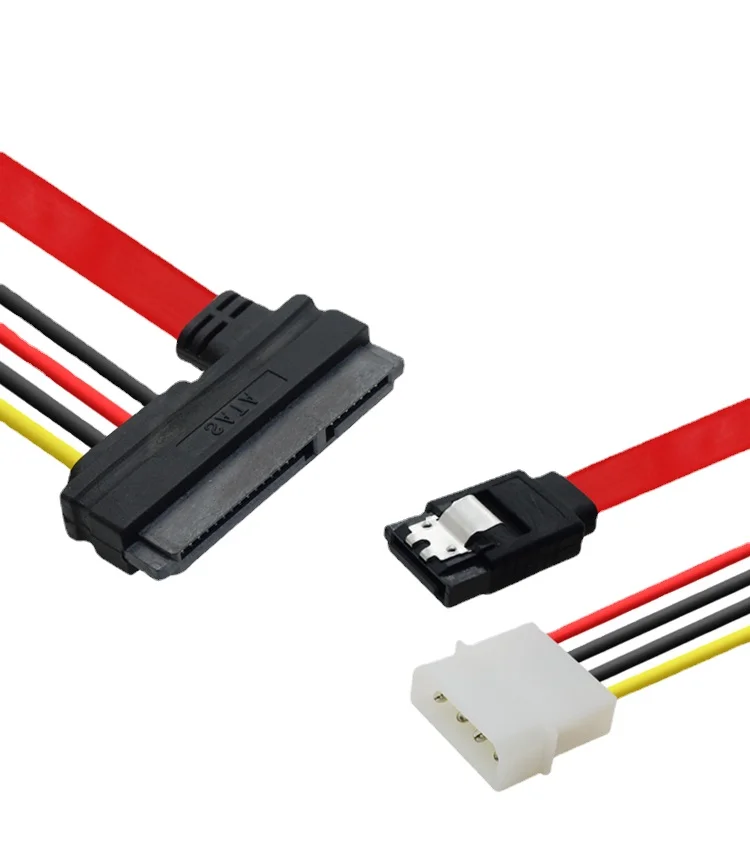 1pc 15+7 Pin Power Data To 4 Pin IDE Power SATA Data Hard Cable Adapter Cable High Speed For PC Professional Cable