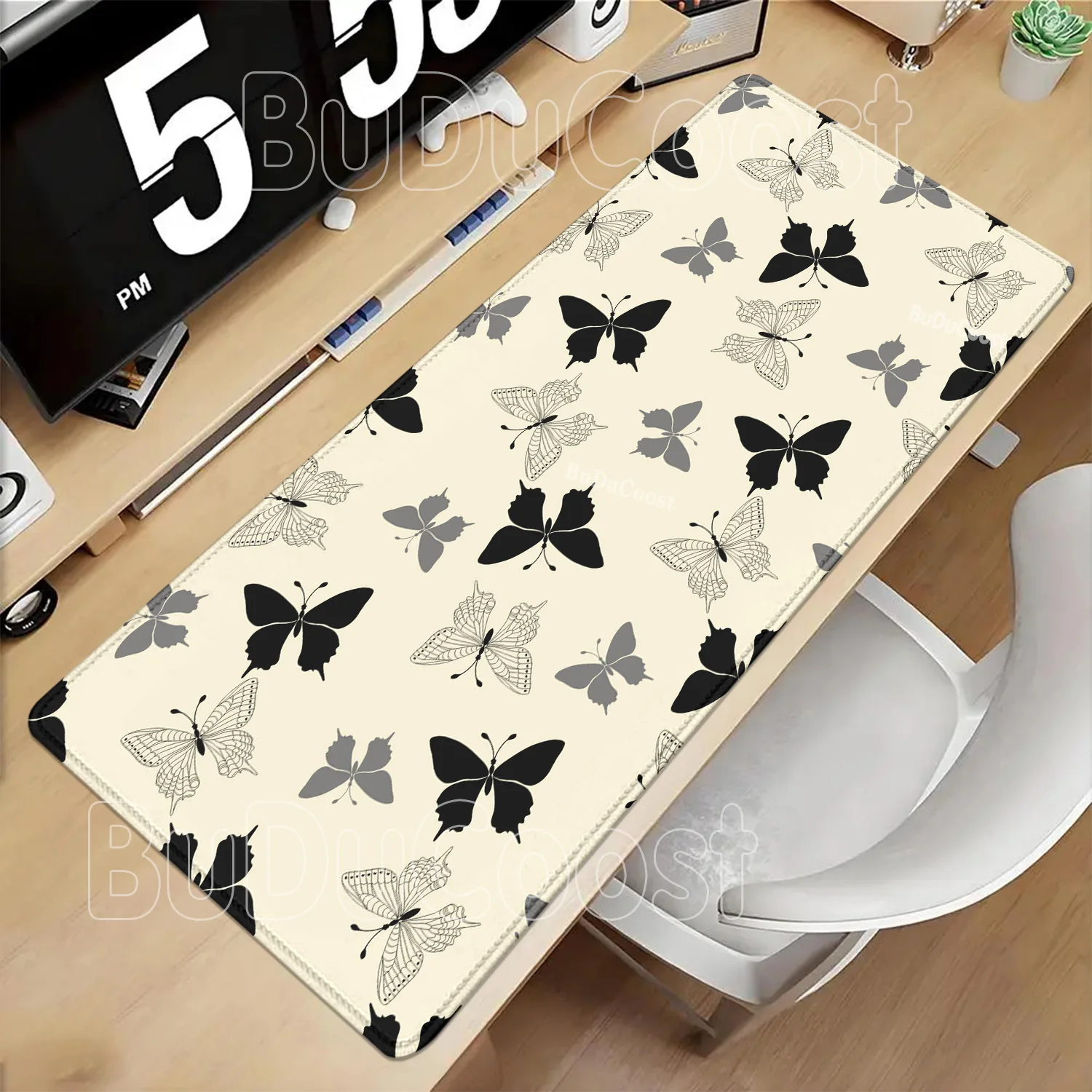 Large Mouse Pad Butterfly Computer Office gaming Table Mat XXL Rubber Anti-slip base Stitched Edges Keyboard HD printing DeskMat