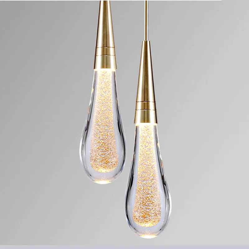 Nordic Pendant Lights Drop-shaped New Crystal Art Pendant Lamp for Bedroom Bedside Luminaria Indoor Home Decors Lighting Lustre