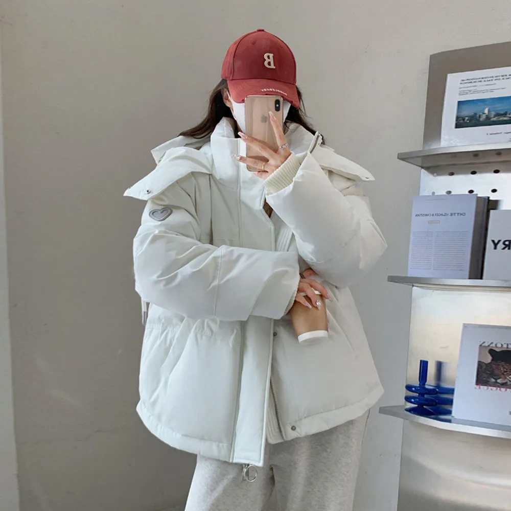 

Winter Cotton Jacket For Women Down Coat Women White Duck Down Puffer Hooded Outerwear Thicken Warm Snow Female Parkas Chaquetas