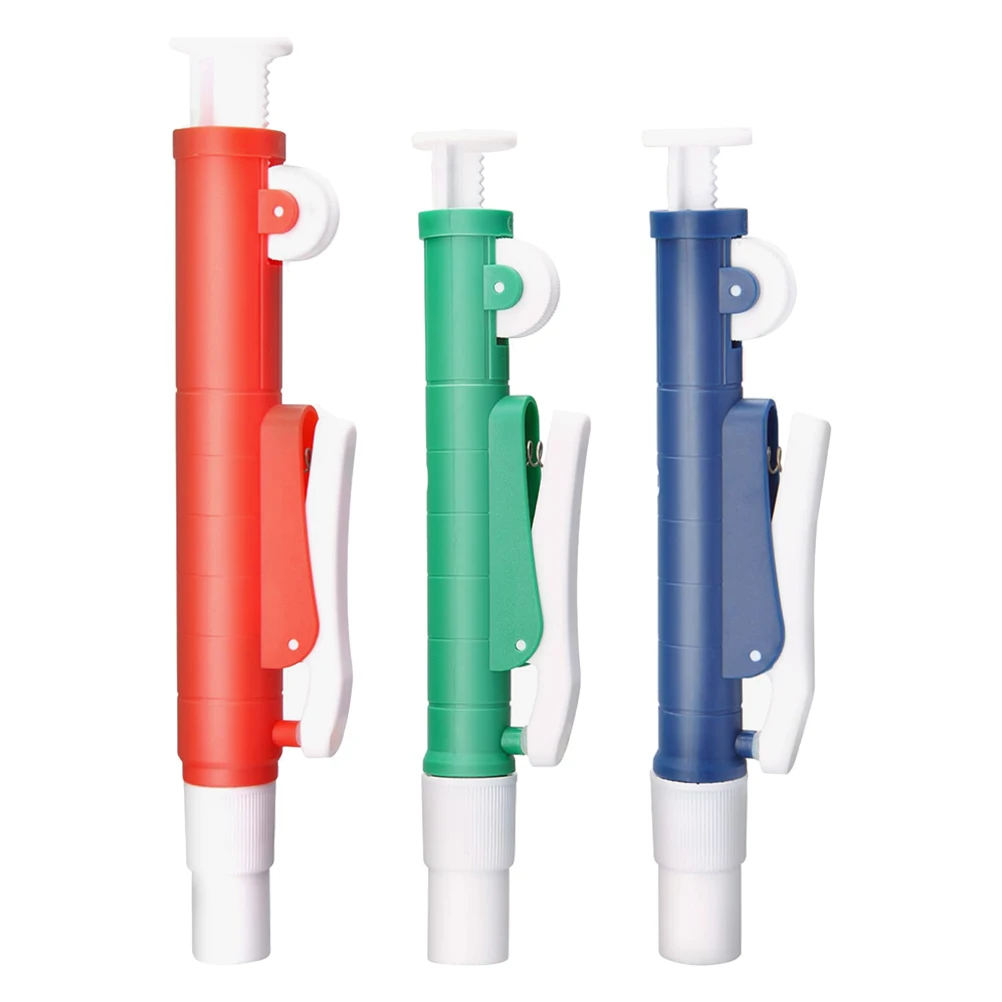 

3pcs Pipette Pump Set 2ml Blue 10ml Green 25ml Red for Plastic Glass Labs Tool Laboratory Supplies Adjustable Pipette