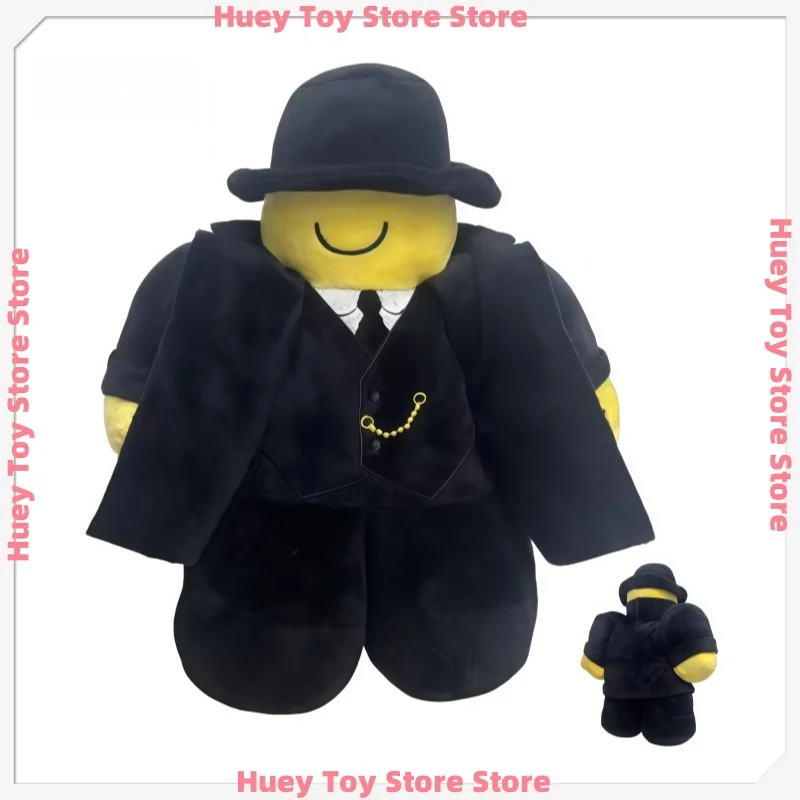 

27cm Mafia Style Smiley Plush Toy - Retro Gangster Doll With Fedora & Suit For Collectors & Enthusiasts