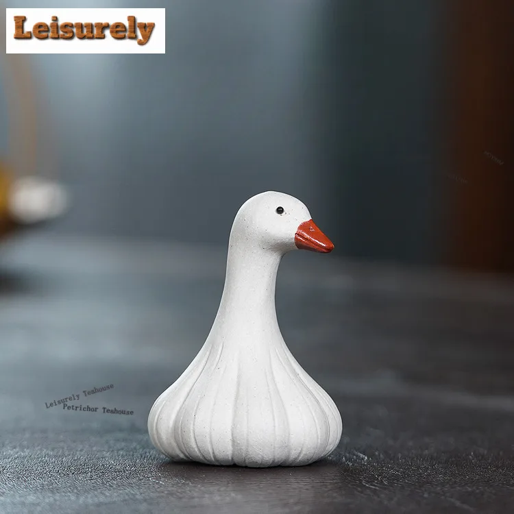 Yixing Purple Sand Little Garlic Goose Tea Pet Ancient Tea Games Tea Figurine Play Toys Tea Statue Ornaments Tableware Supplies