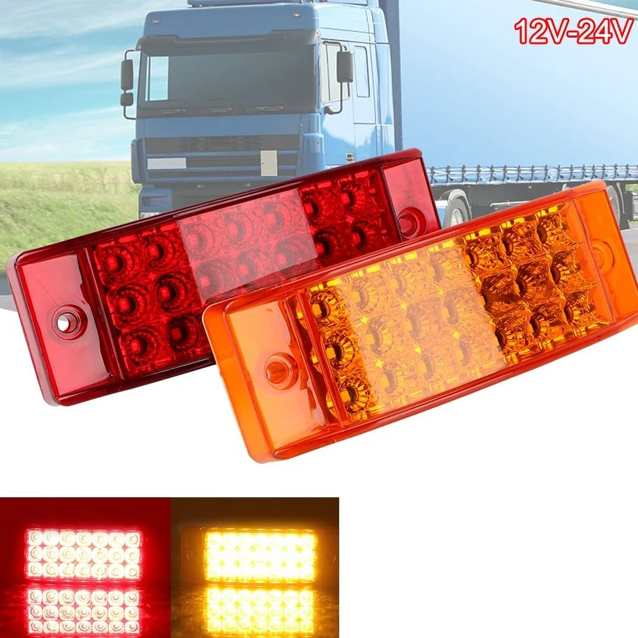 Luce di ingombro per camion 21LED ad alta luminosità Anti collisione Quadrato LED Indicatore di luce laterale Lampeggiante Indicatore di avvertimento Lampada per barca