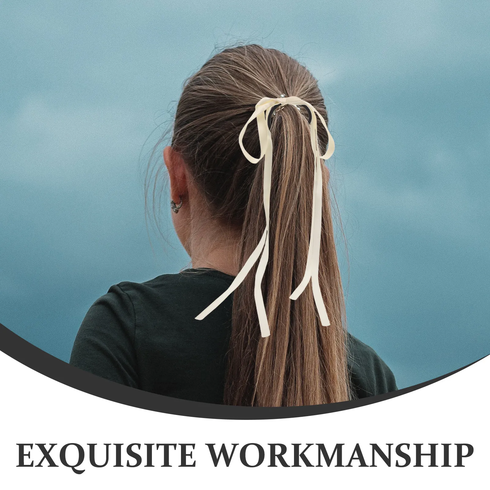 Elastic Bowknot Hair Tie Women Girls Soft Fabric Hair Band Comfortable Longlasting Stylish Accessory Versatile Use As Headband