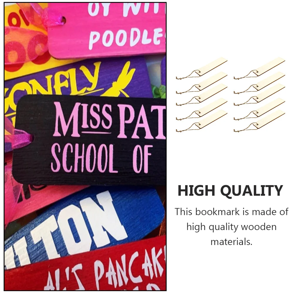 

20Pcs Wooden Blank Bookmarks DIY Rectangle Hangtags Craft Supplies for Coloring Page Markers Gifts Wooden Bookmark