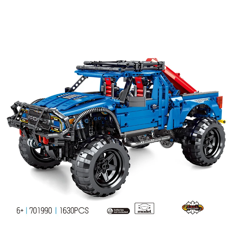 Tecnici Monsters Fords F150 Raptor Building Block Pickup Truck Radio 2.4ghz telecomando auto veicolo mattoni Rc giocattoli per ragazzo