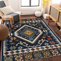 1 Piece Indian Style Crystal Velvet Soft Carpet Non-Slip Living Room Bedroom Bed Rug American Country Decor Carpet Home Decor