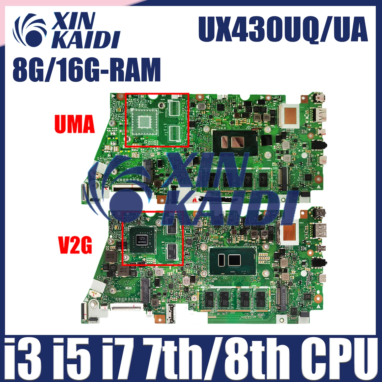 

UX430UQ Notebook For ASUS ZENBOOK 14 UX430UA UX430UN UX430UNR UX430UQK Laotop Mainboard CPU i3 i5 i7 7th/8th Gen 8G/16G-RAM