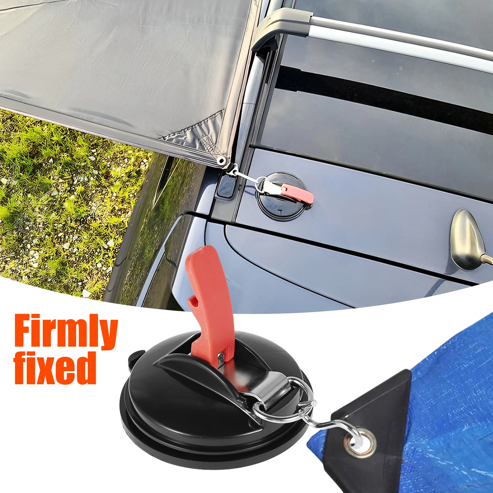 

2/3Pcs Vacuum Car Side Tarp Suction Cup Strong Suction Cup Fixed Hooks with 4/6 Hooks Camping Bathroom Kitchen Suction Cup