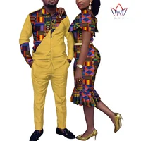 Ropa de pareja africana, traje y vestido, 2 uds., trajes a juego para parejas, ropa africana, vestido de fiesta de boda para mujeres y hombres WYQ1051
