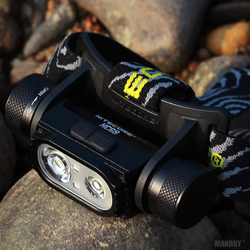 NITECORE HC68 2000LM LED High Performance Dual Beam E-focus Headlamp NL1835LTHP Low Temperature Resistant -40C Battery Headlight
