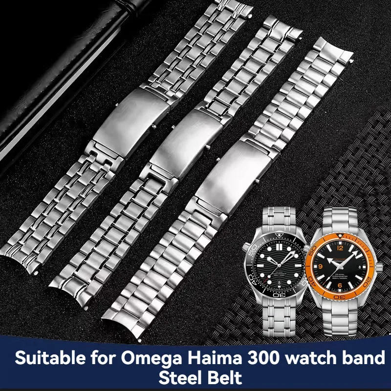 High quality Silver Stainless steel Strap For Omega seamaster speedmaster planet ocean Belt WatchBands 18mm 20mm 22mm