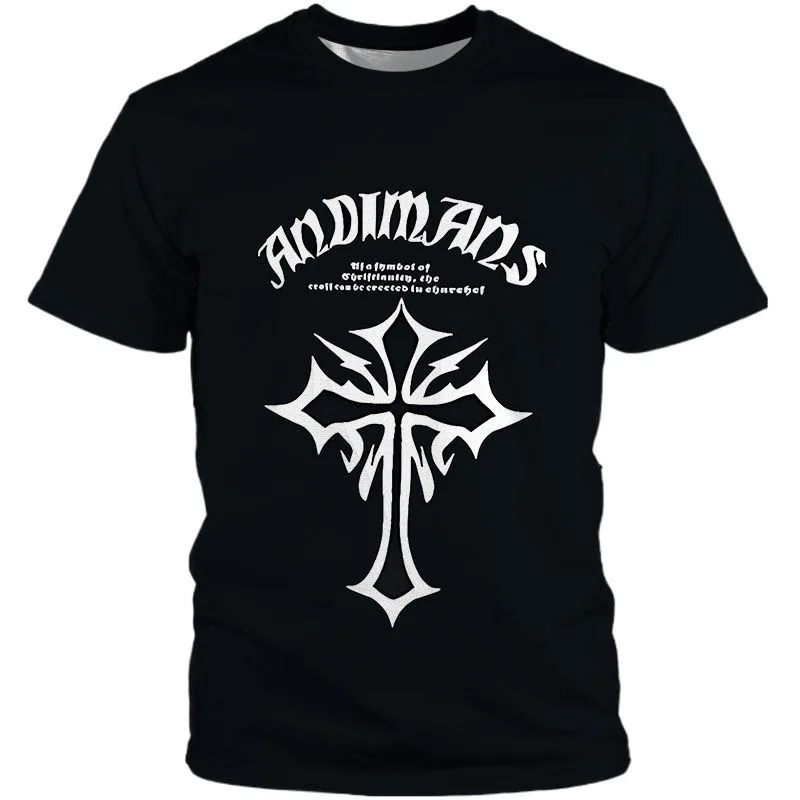 

European and American Short Style New Summer Men's Round Neck T-shirt 3D Printed Breathable, Casual, Handsome and Fashionable