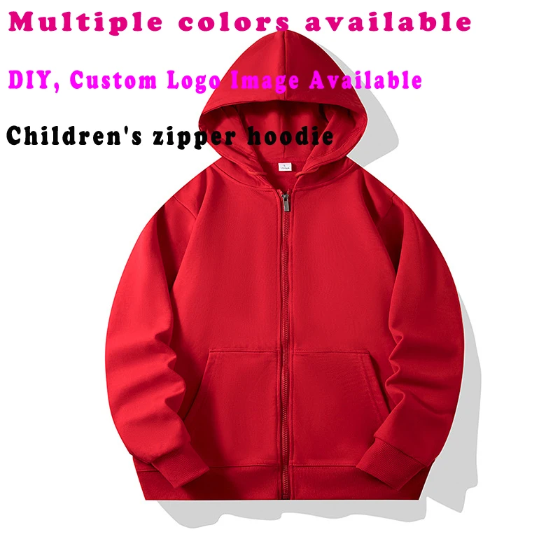 

Childrens Zipper Hoodie Cotton Kid Hoodies DIY Custom Logo/image Fashion Parent Child Sweatshirt Autumn Hoodie Coat