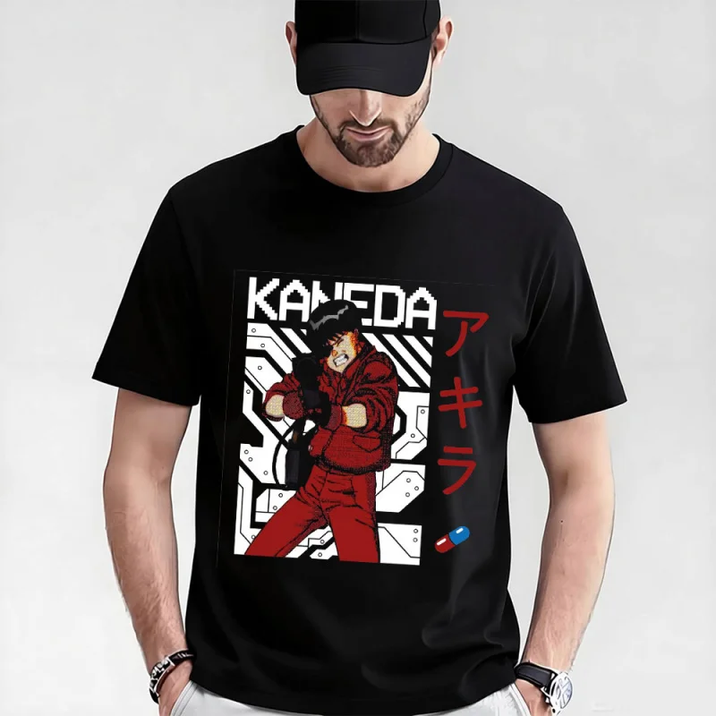 

0325 Otomo Akira Anime T Shirt Cyberpunk Manga City explosion Graphic clothes cyber mecha Neo-Tokyo Streetwear All size tops