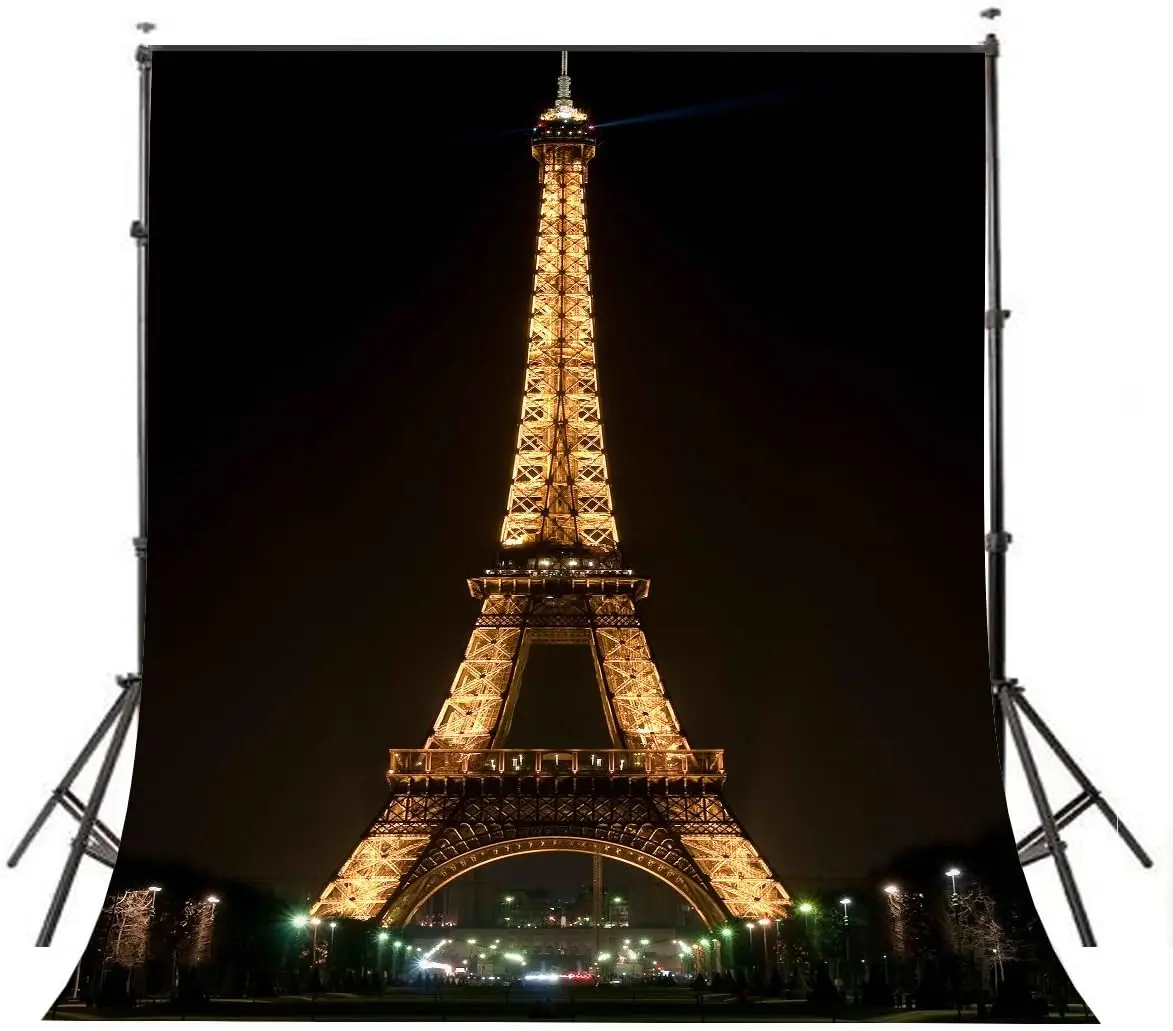 

Photography Backdrop Lights up The Night Paris Eiffel Tower Photo Studio Background Home Party Backdrop Wall Banner Poster Decor