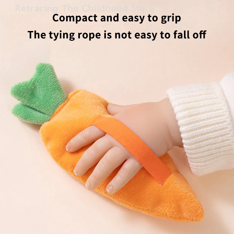 Juguete de peluche de marioneta de mano de plátano y zanahoria de 15cm, juguete calmante suave y transpirable para niños