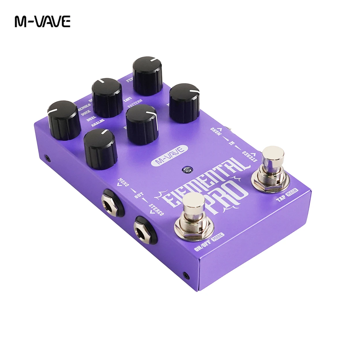 pedal-de-delay-estereo-m-vave-elemental-pro-para-guitarra-–-9-algoritmos-tiempo-de-100-1200ms-controles-param-mod-dc-9v-usb-c-para-directo-y-estudio