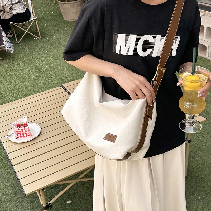 

2023 New Fashionable Message Simple Shoulder Women Bags Daily Multi-function Crossbody Canvas Soft Leisure Shopping Big Pockets