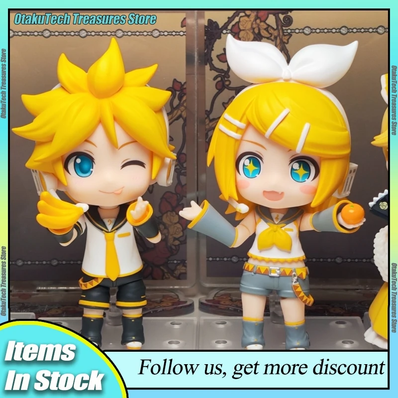 Genuine Kagamine Len Kawaii 2.0 Q Version Anime Figure Rin Megurine Luka 10cm Action Figure Kaito Collectible Model Toy Gift