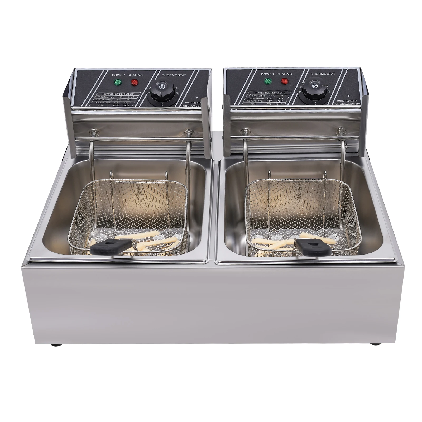 Bild 5: 3,2 kW 12 l Einzylinder-Fritteuse, elektrische Ein-Tank-Fritteuse mit 2 Körben