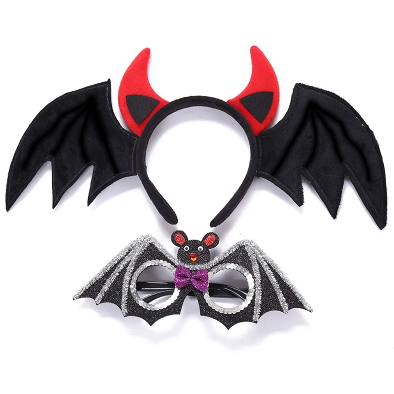 Bat Shaped Headband/Mask Halloween Party Scary Hair Hoops Girs Headwear