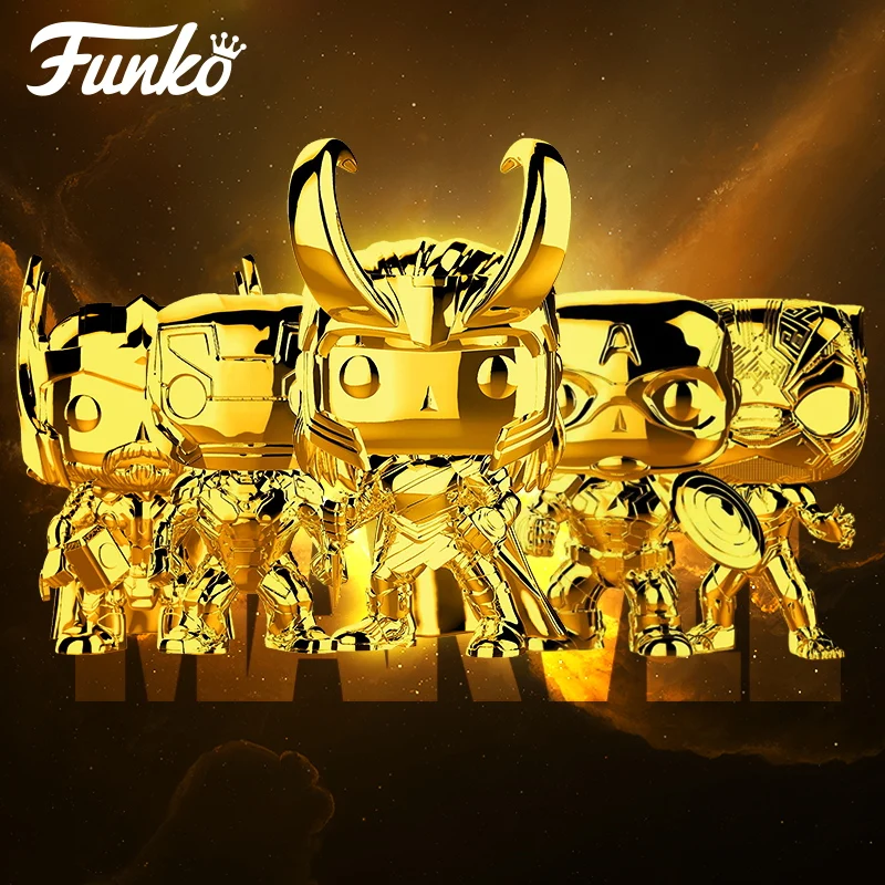 

Funko Pop Comics&Superheroes Marvel's 10-летие, золото, специальное издание, периферийные фигурки, игрушки для мальчиков, подарок, коллекционный