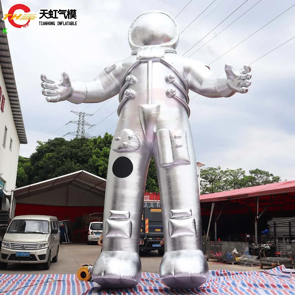 

Outdoor Advertising Silvery Inflatable Astronaut Model with LED Lights Big Inflatable Spaceman for Park Stage Decoration