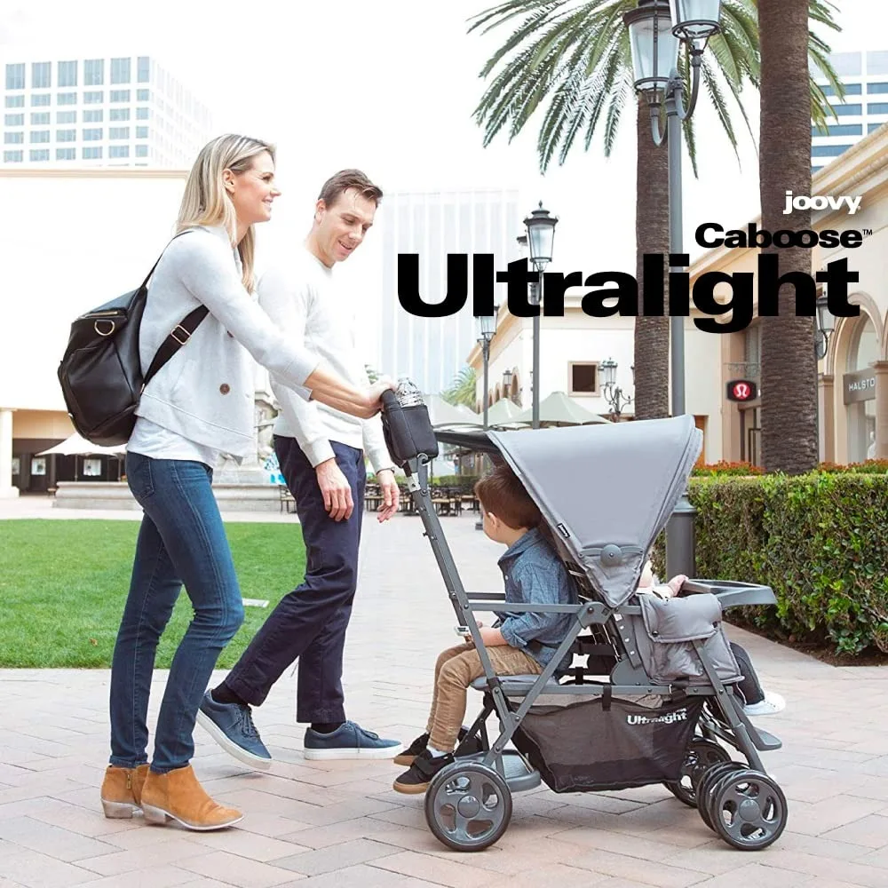 Ultralight Sit and Stand Double Stroller with Rear Bench and Standing Platform, 3-Way Reclining Seats, Optional Rear Seat