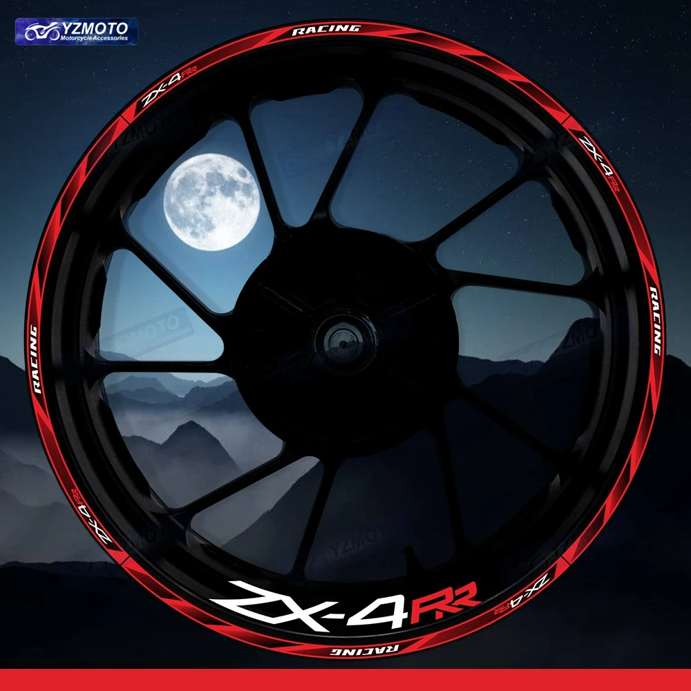 

For ZX-4RR ZX4RR ZX 4RR Motorcycle 17 Inch Front Rear Wheel Hub Racing Sticker Decal Reflective Modified Decorative Rim Stickers