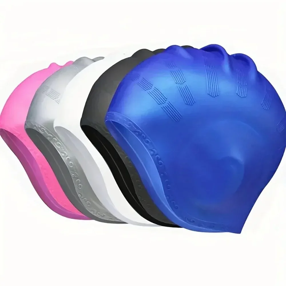 Gehörschutz Silikon-Schwimmkappe Unisex Professionelle Große Schwimmhaube Hochelastischer Gummi Haarschutz Rutschfeste Schwimmkappe – Detail 7