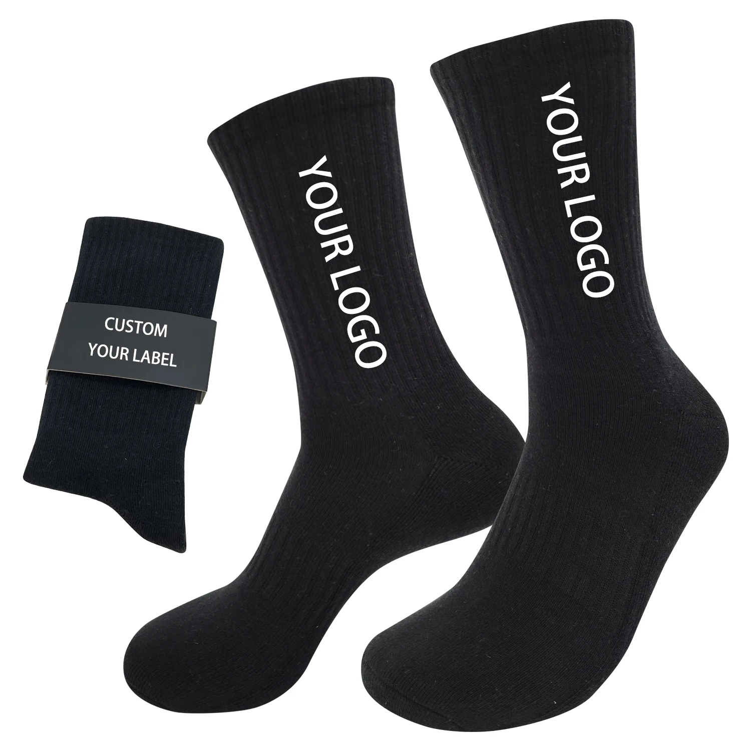 OEM Design Your Own Fancy Novelty Embroidery Sock Men Pattern Logo Chaussettes Customize Cotton Unisex Crew Logo Socks