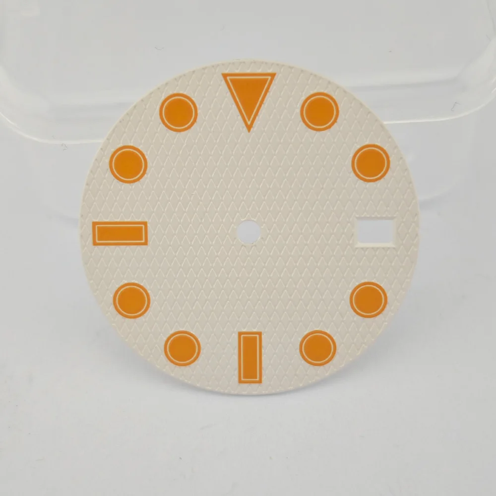 ใหม่ 28.5 มม.นาฬิกาDialโลโก้ที่กําหนดเองเลเซอร์พิมพ์โลโก้/ชื่อนาฬิกาDial DIY NH35 นาฬิกาDial NH35 เหมาะสําหรับNH35/36 การเคลื่อนไหว