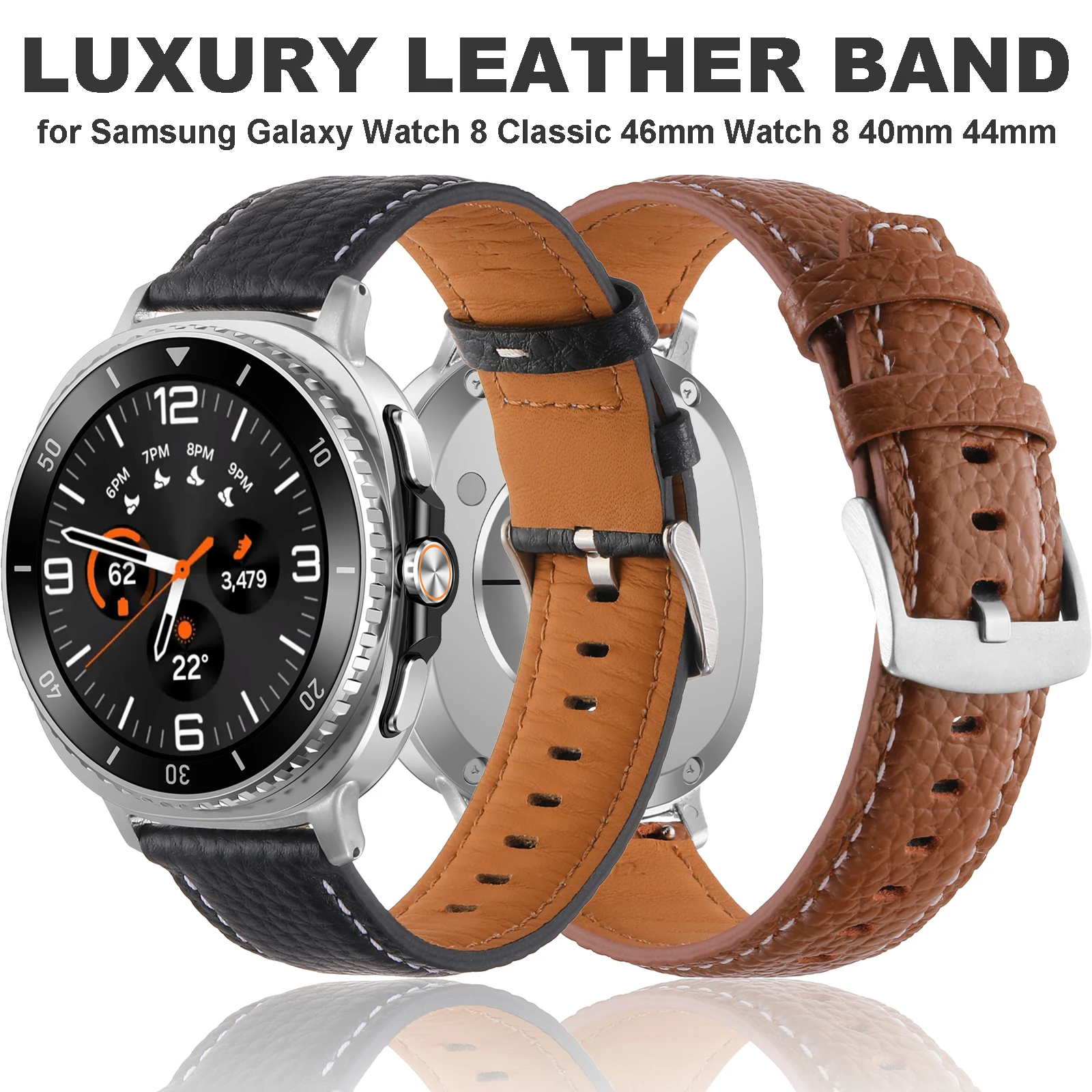 

Leather Band for Samsung Galaxy Watch 8 40mm 44mm 8 Classic Luxury Bracelet for Samsung Galaxy Ultra 2025 New Strap Accessories