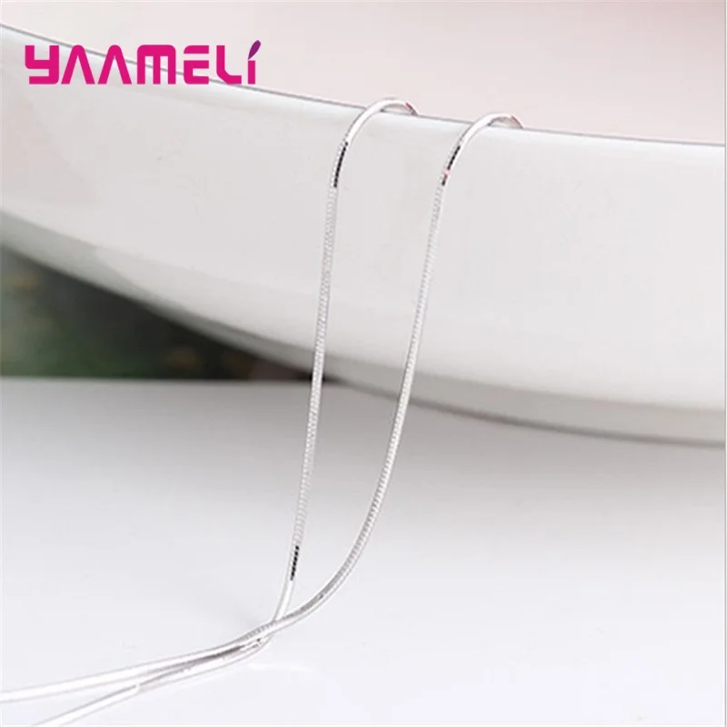Big Promotion 100% Authentic 925 Sterling Silver Color Chain Necklace with Lobster Clasps Men Women Pendant 1.2/3/4mm 16-30 Inch