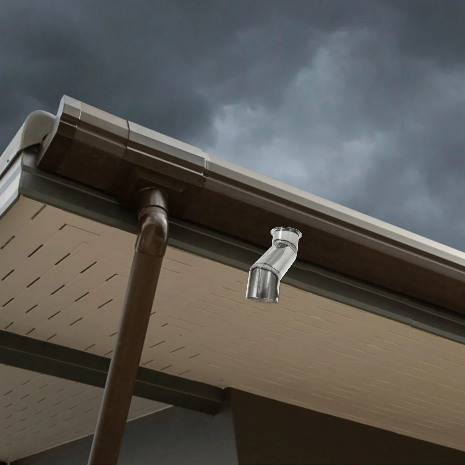 1 مجموعة 1 مجموعة الفولاذ المقاوم للصدأ المطر سلسلة محول المعادن مزراب استنزاف طقم محوّل للخارجية حديقة ماسورة التصريف تركيبات الزخرفية