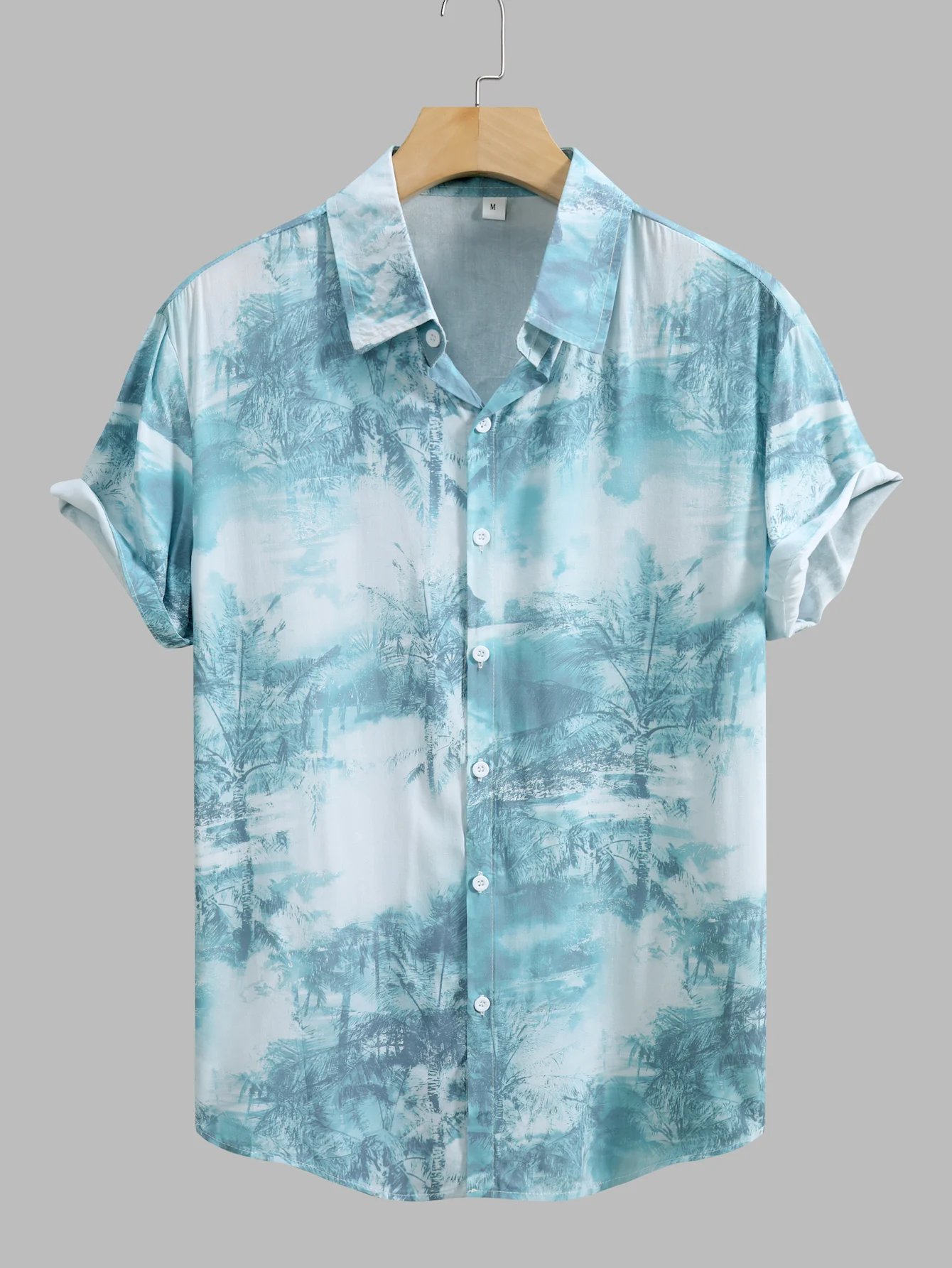 

Гавайская рубашка мужская с коротким рукавом, Повседневная Базовая пляжная сорочка на пуговицах, с цветочным принтом, лето 2024