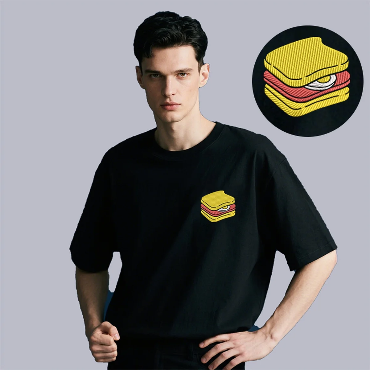 

Juicy Burger Men & Women Embroidered Cotton T-Shirt – Tasty Top Tees with Luxury Embroidery for Casual Hangouts T-Shirts