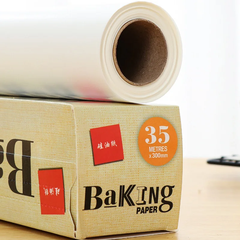 5/10/20/35 متر الغذاء الصف زيت السيليكون ورقة الخبز المنزل التعبئة والتغليف ورقة البرشمان مستطيل فرن النفط ورقة ورقة مخبز شواء الطرف