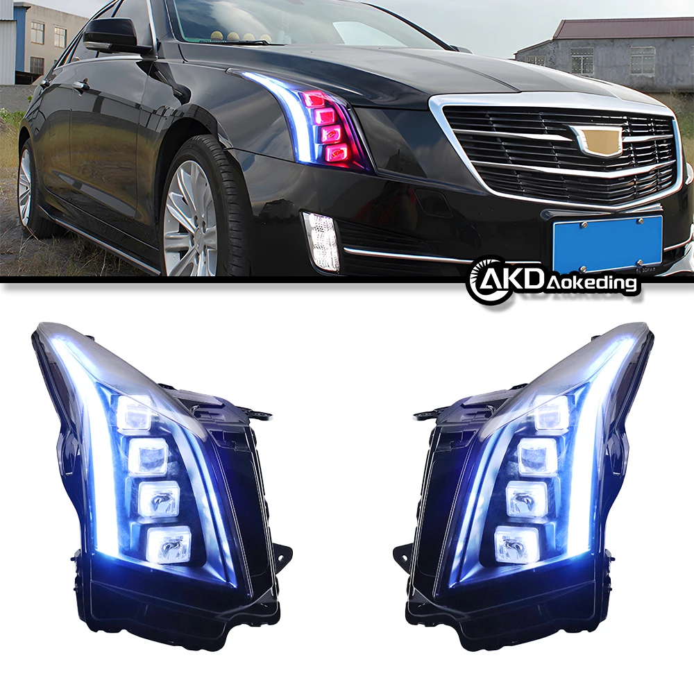 Auto Parts For Cadillac ATS 2014-2018 ATSL latest Styling LED Headlights Low Beam High Beam 4 Lens Projector Car Lights Modified