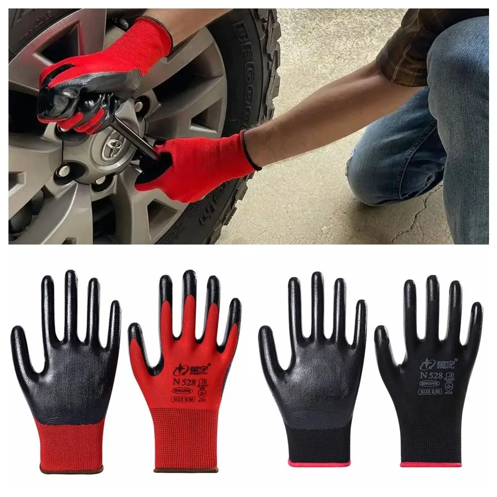 

12Pairs Durable Safety Work Gloves Protection Nitrile Coated Industrial Gloves Waterproof Fishing Latex Gloves Outdoor Sport