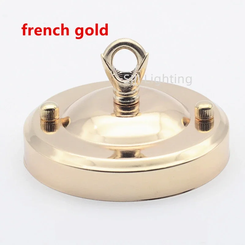 110mm Iron Ceiling Rose Metal Ceiling Plate Hardware Ceiling Canopy Closed Hook Closed Ring Iron Lamp Base For Pendant Light DIY