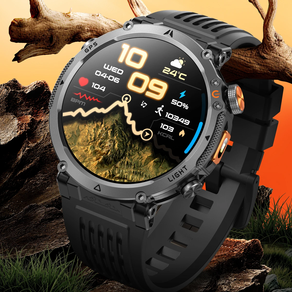 

2026 New Smart Watch Men 850mAh Large Capacity Battery Outdoor GPS Flashlight Bluetooth Call Waterproof Sport Fitness Smartwatch