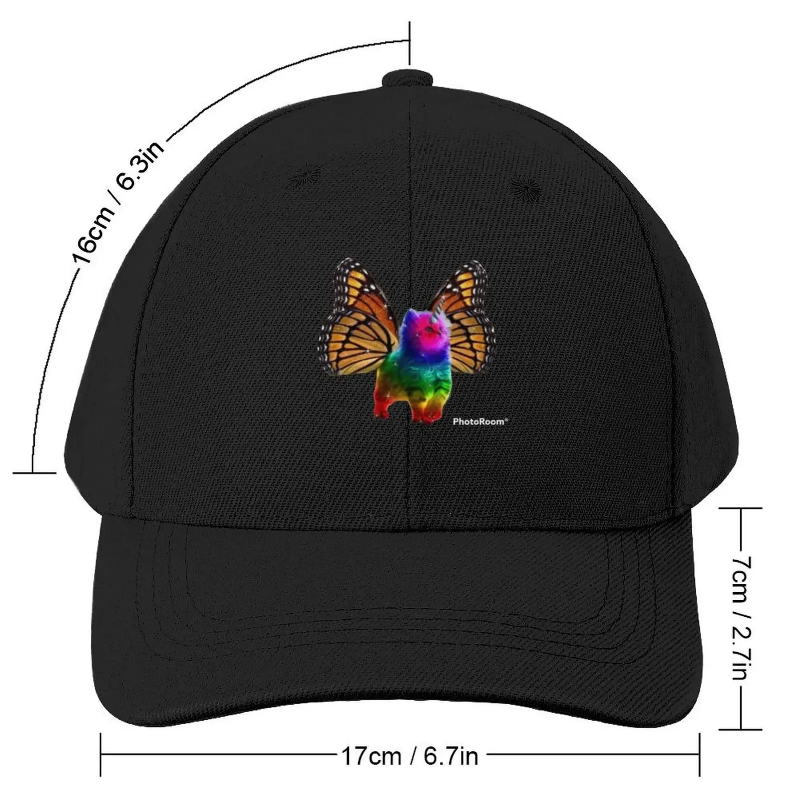 Butterfly Rainbow Unicorn Kitten Baseball Cap derby hat Ball Cap Thermal Visor Women's Beach Visor Men's