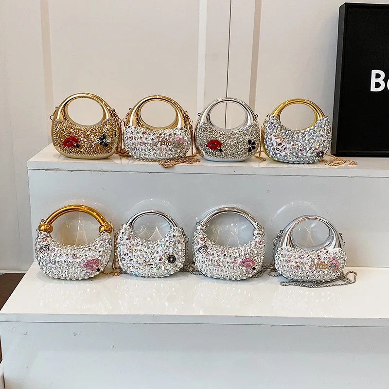 

Fashionable Mini Acrylic Sequin Bag Personalized Single Shoulder Crescent Women's Chain Dinner Bag Trendy Niche