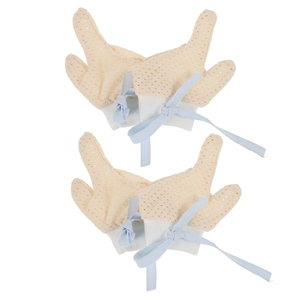 

2 пары перчаток для защиты от сосания пальцев у малышей, регулируемые дышащие детские варежки, предотвращающие сосание пальцев и кусание пальцев